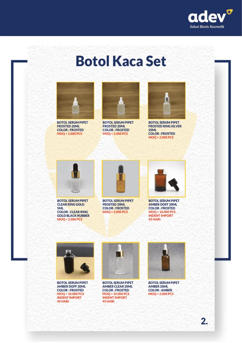 Kemasan Kosmetik Botol Kaca