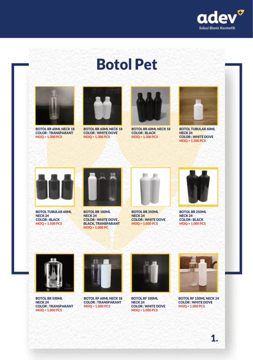 Kemasan Kosmetik Botol Pet