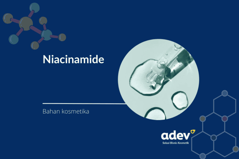 Serbuk kristal putih Niacinamide (Vitamin B3) kualitas premium sebagai bahan aktif utama produk skincare.