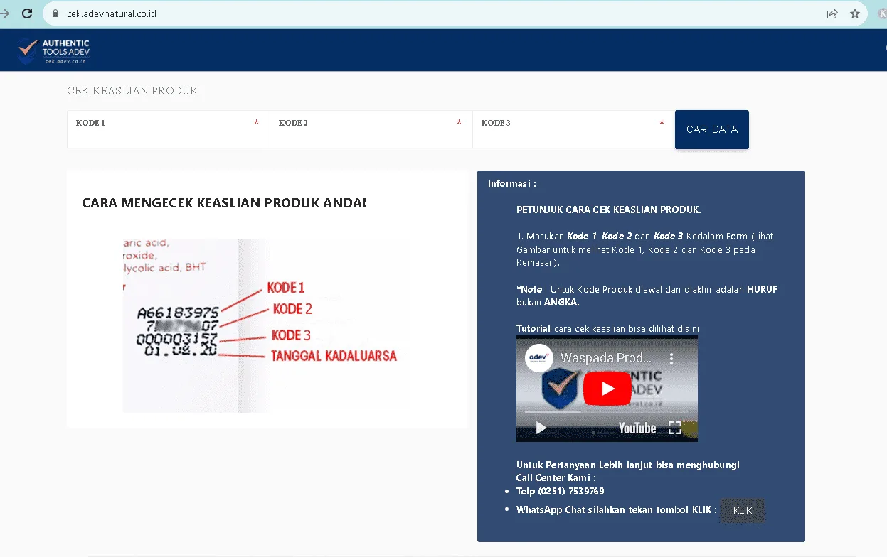 Tools Cek Keaslian Produk Adev 01