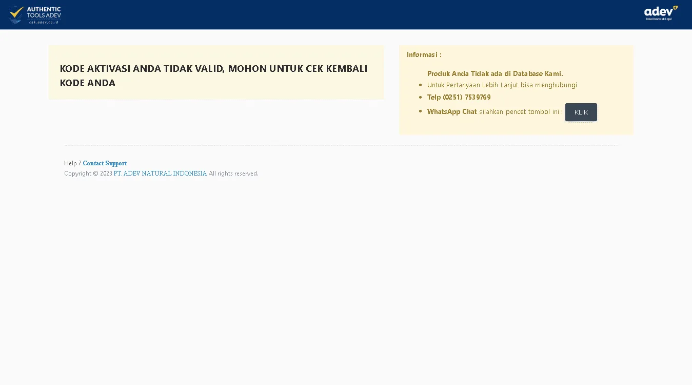Tools Cek Keaslian Produk Adev 03
