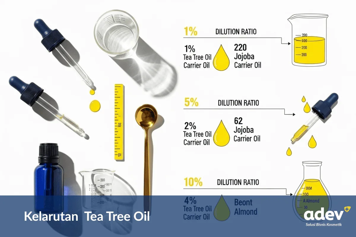 diluted tea tree oil. dan tea tree oil tidak boleh dicampur dengan