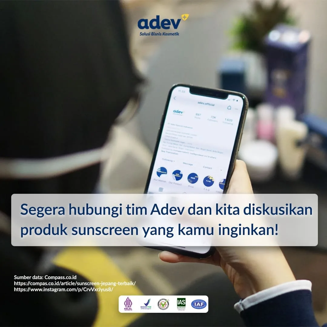Hubungi Adev Untuk Mulai Bisnis Sunscreen