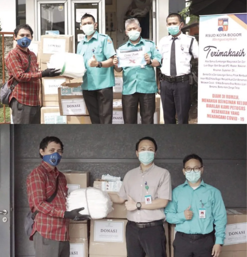 CSR Adev bidang kesehatan dengan memberikan bantuan saat pandemi covid19 ke RSUD Cibinong