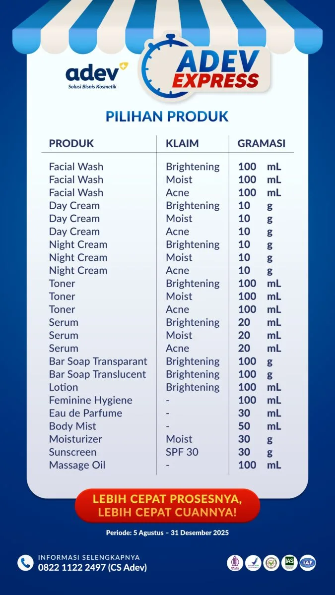 Paket Maklon Adev Express 2