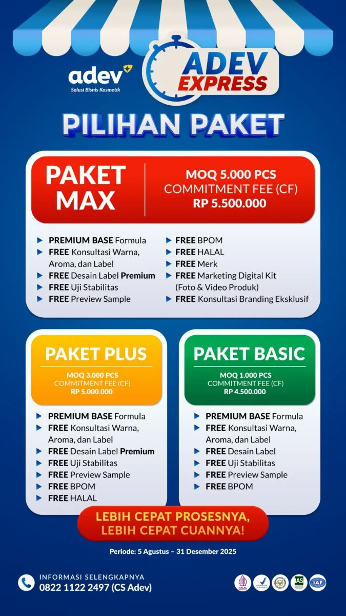 Paket Maklon Adev Express 3