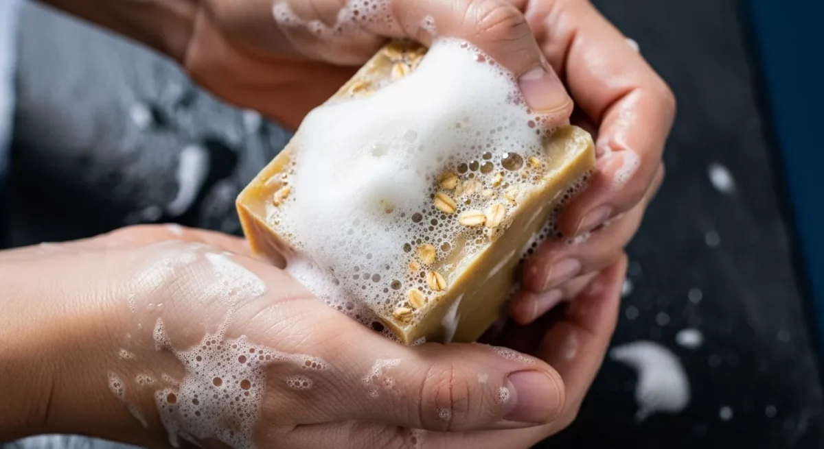 Foto sabun dengan gaya fotografi Aksi & Tekstur