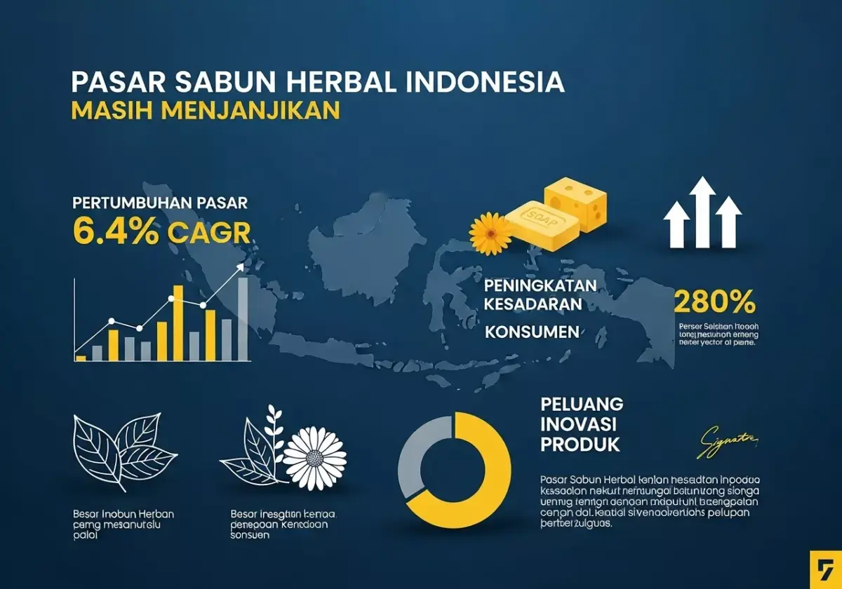 Gambar Infografis Pasar Sabun Herbal Indonesia yang Masih Menjanjikan