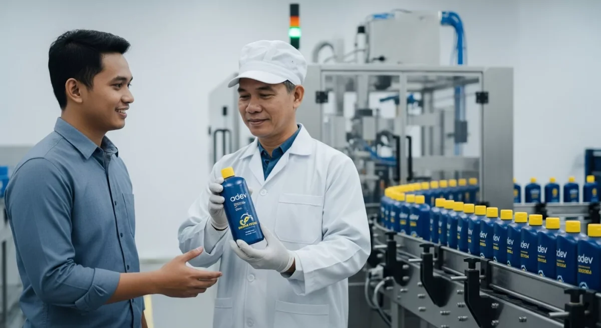 kerjasama dengan perusahaan maklon untuk produksi sabun cuci motor