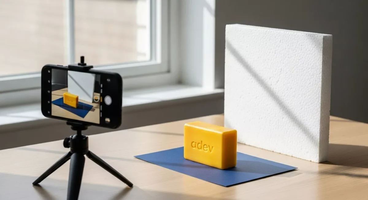 Persiapan Studio Mini untuk pemotretan produk sabun