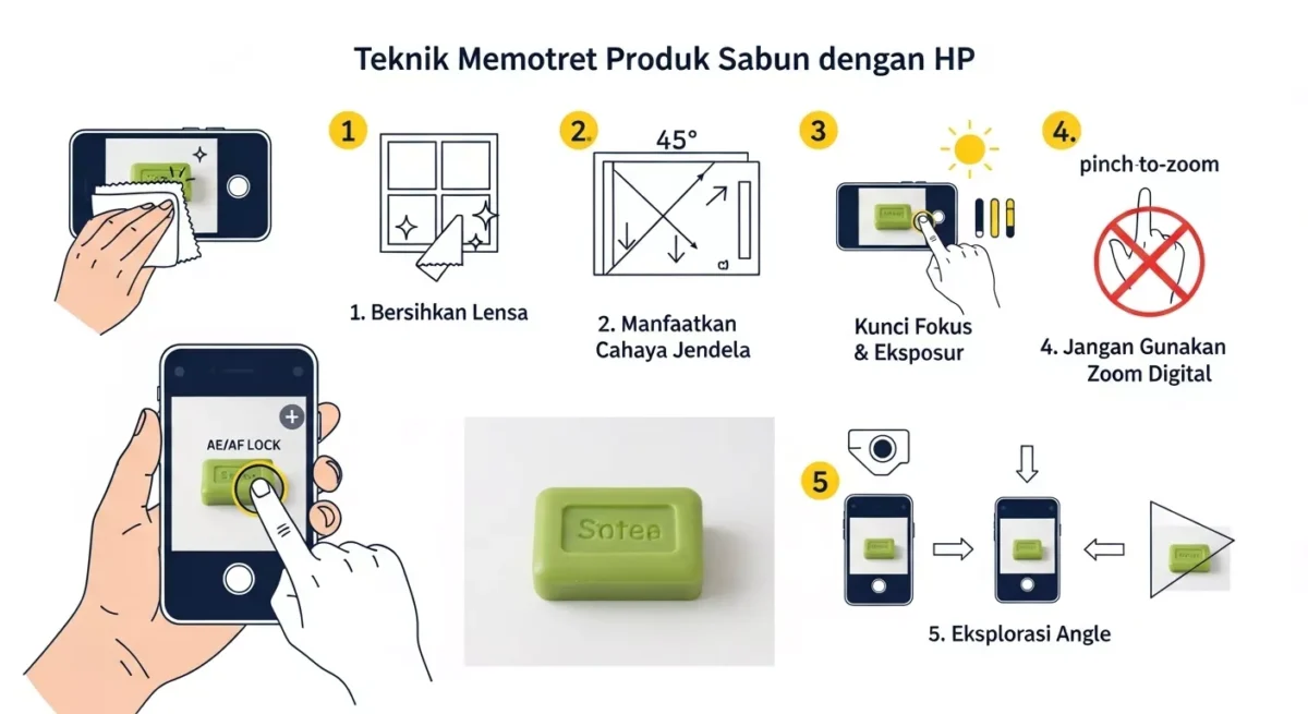 Teknik Memotret Produk Sabun dengan HP