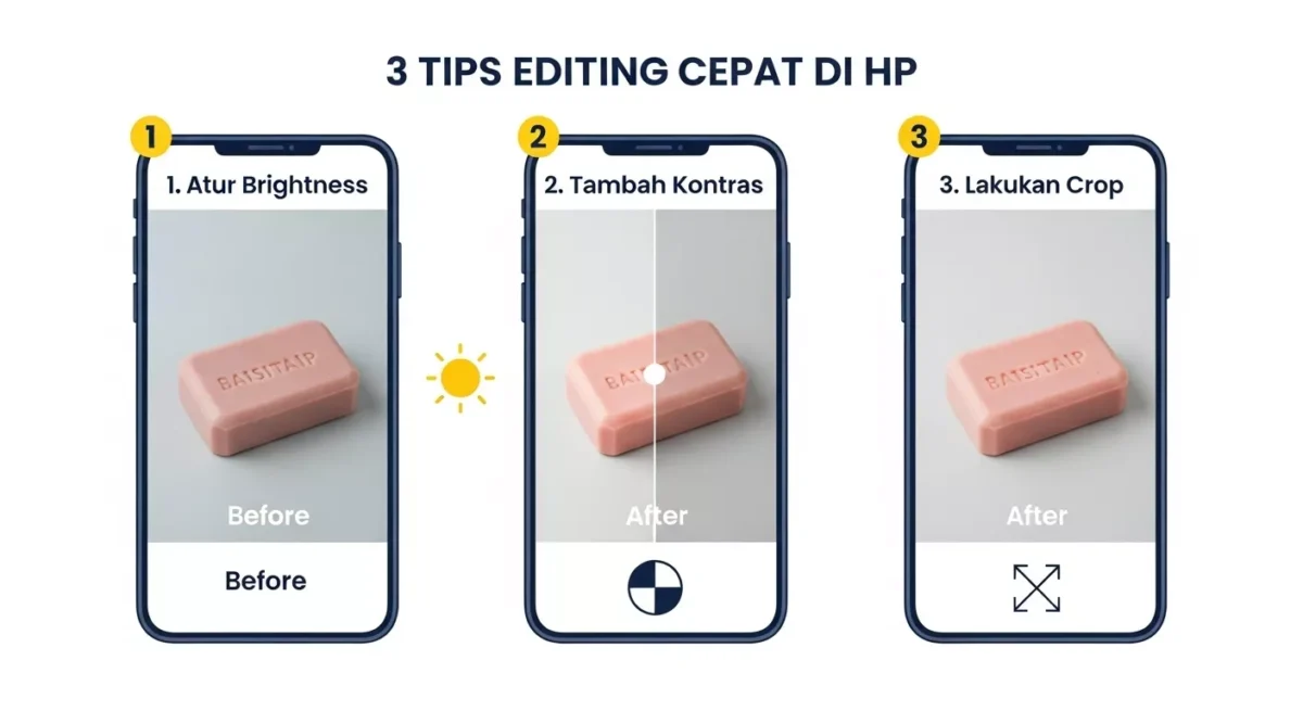 Tips Editing Cepat Foto Produk Sabun di HP