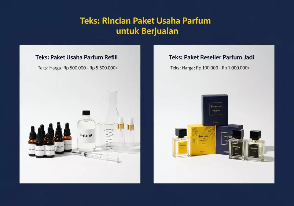 Rincian Paket Usaha Parfum untuk Berjualan: Parfum Refill dan Parfum Jadi