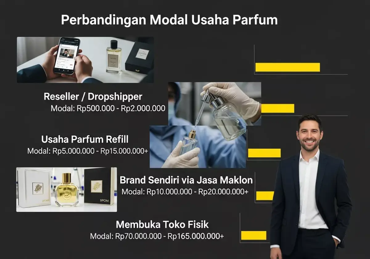 Perbandingan Modal Usaha Parfum Berdasarkan Jenis Bisnis