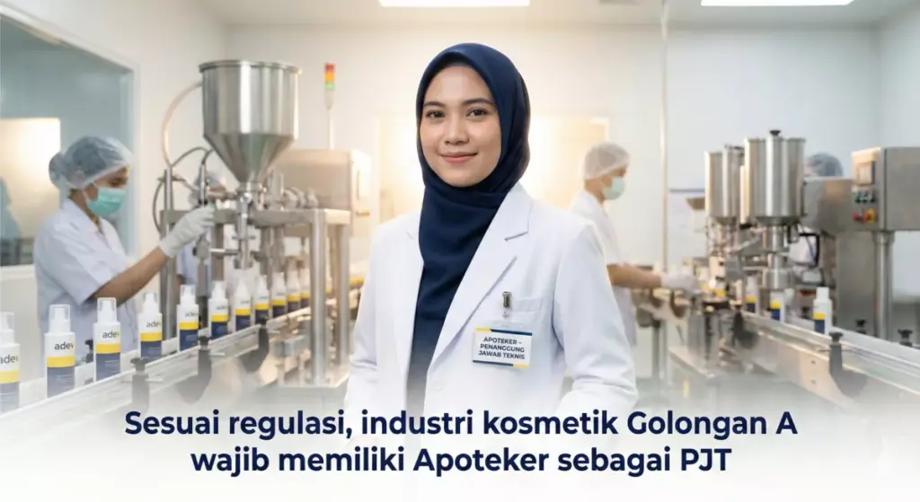 Apoteker Indonesia menjadi penanggung jawab teknis produksi di pabrik kosmetik golongan A.