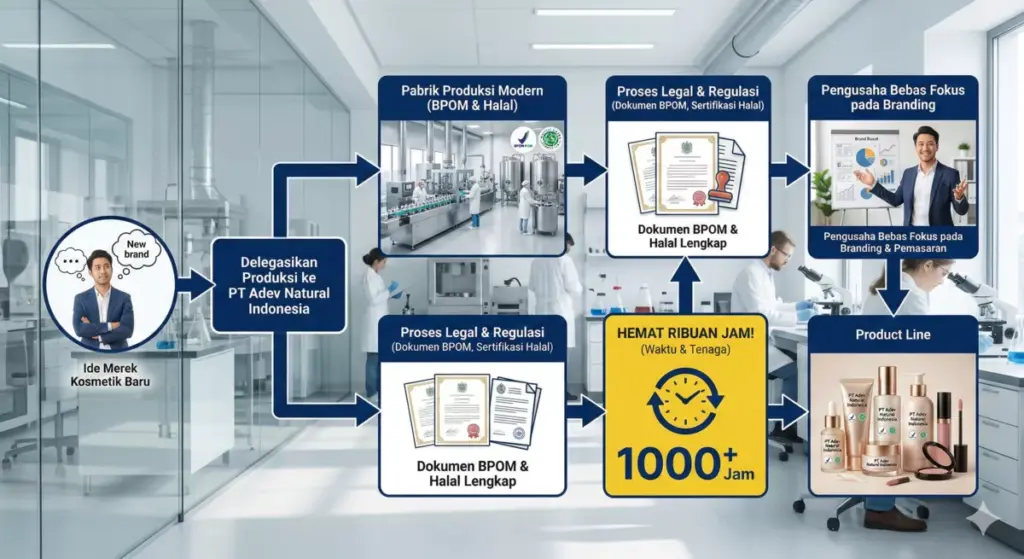 Mendelegasikan produksi maklon Adev hemat waktu usaha sampingan