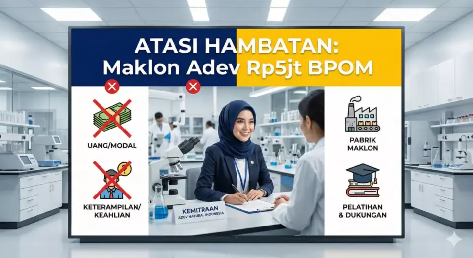 Infografis hambatan modal & skill diatasi maklon Adev: BPOM Rp5jt, halal Rp3jt