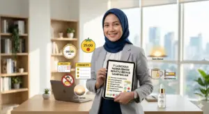 Infografis 7 langkah manajemen waktu bisnis sampingan cuan tanpa burnout