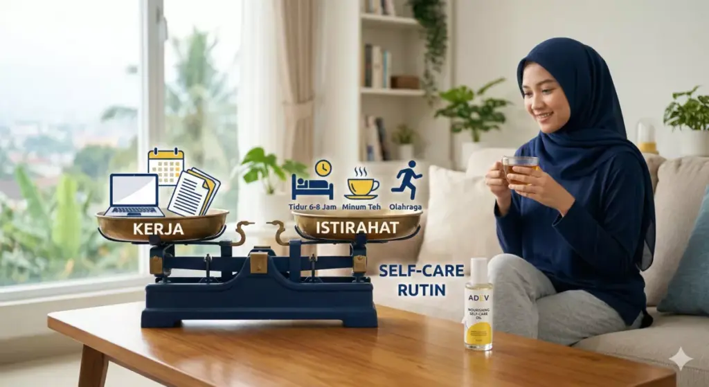 Keseimbangan self-care istirahat jaga energi usaha sampingan