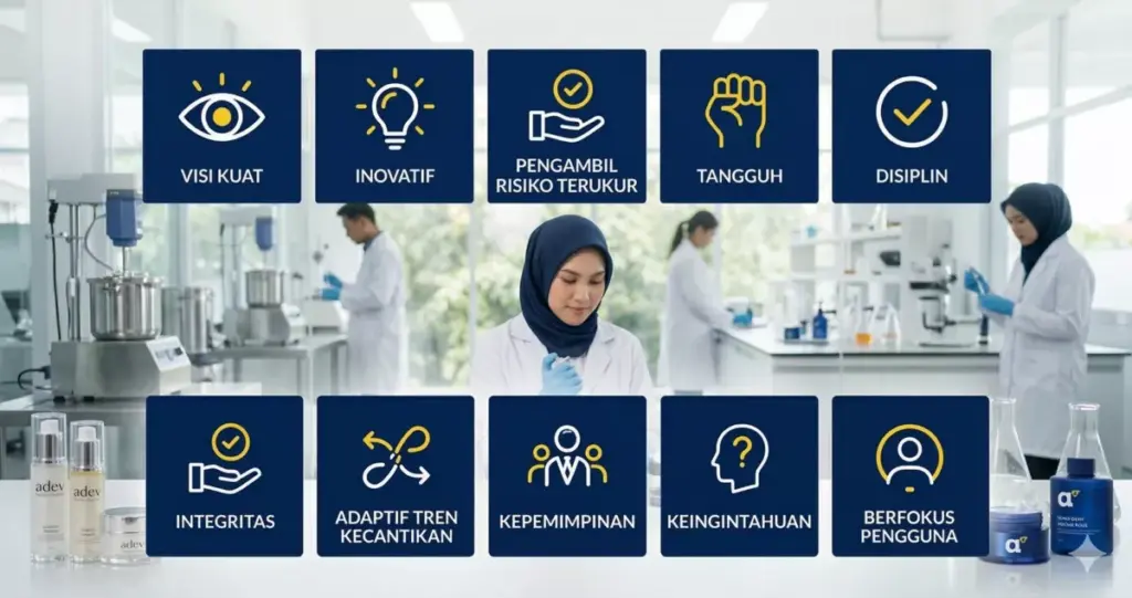 Infografis 10 karakteristik pengusaha sukses di industri kosmetik lokal