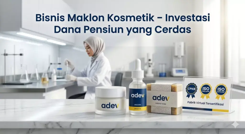 Produk kosmetik maklon PT Adev bersertifikat CPKB dan ISO sebagai investasi dana pensiun produktif (99 karakter)