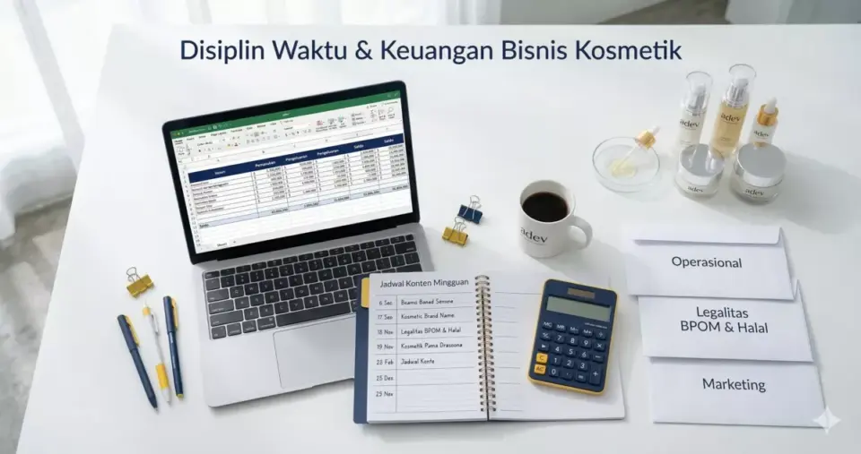 Disiplin manajemen waktu dan keuangan brand kosmetik pemula