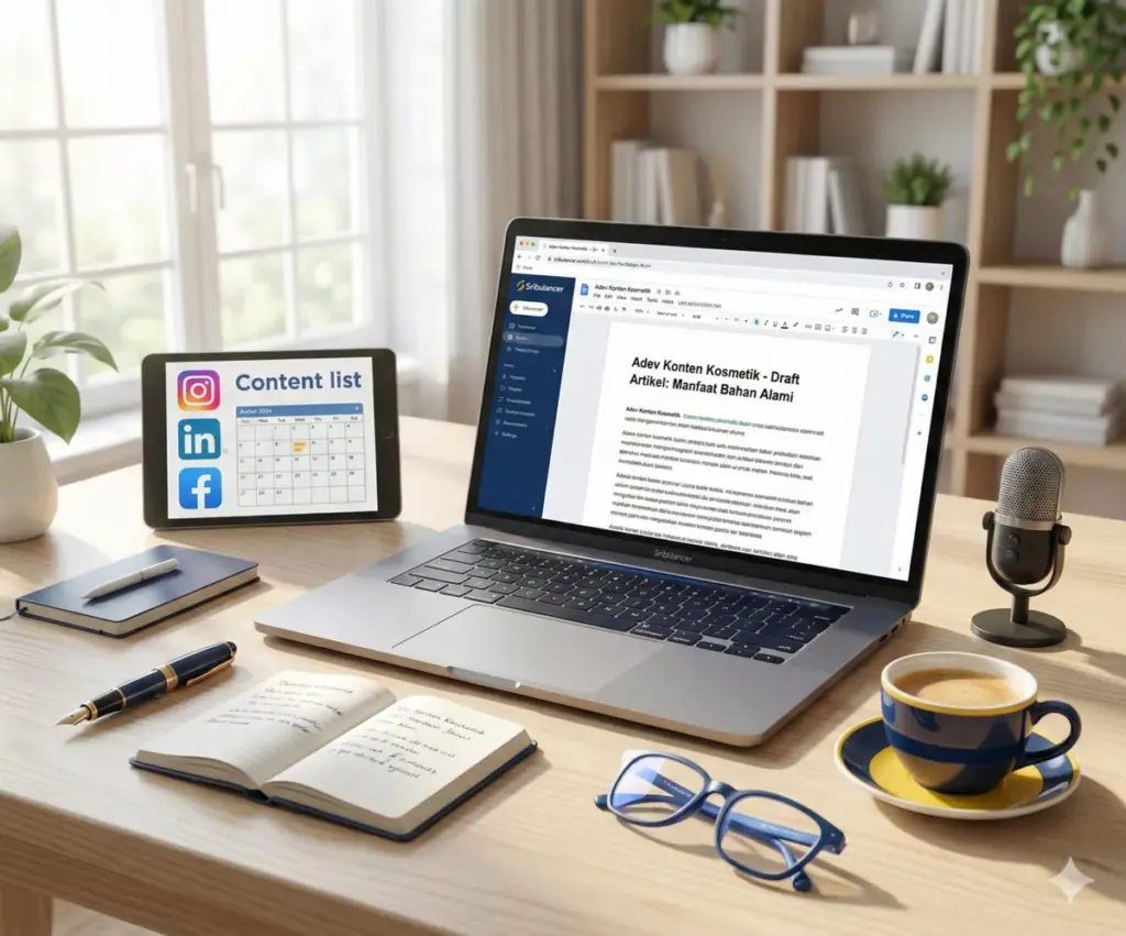 Jasa freelance writer konten kosmetik di Sribulancer atau Fiverr