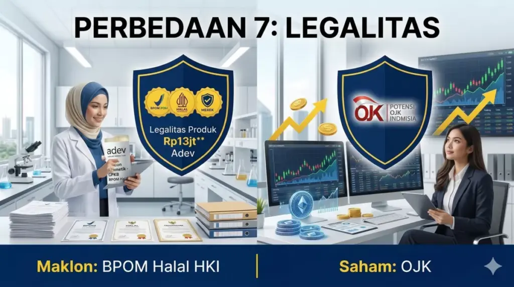 Regulasi BPOM halal merek maklon adev vs OJK saham