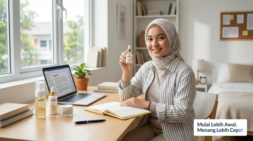 Mahasiswi berhijab Indonesia memulai bisnis skincare dari bangku kuliah dengan produk adev