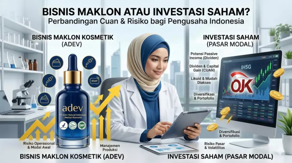 Bisnis Maklon atau Investasi Saham? Simak Perbandingan Cuan dan Risikonya
