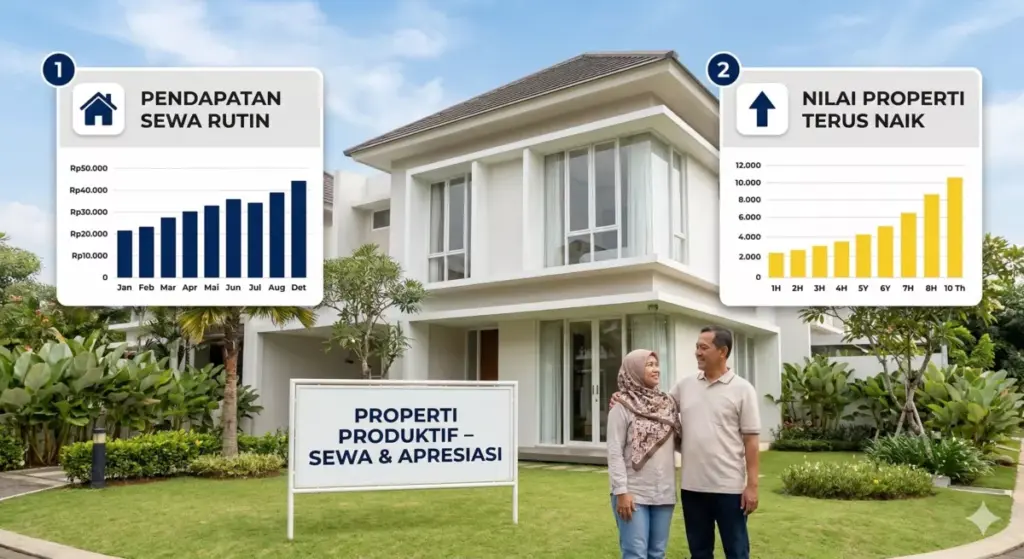 Properti produktif sebagai investasi dana pensiun jangka panjang sumber pendapatan sewa dan apresiasi nilai aset
