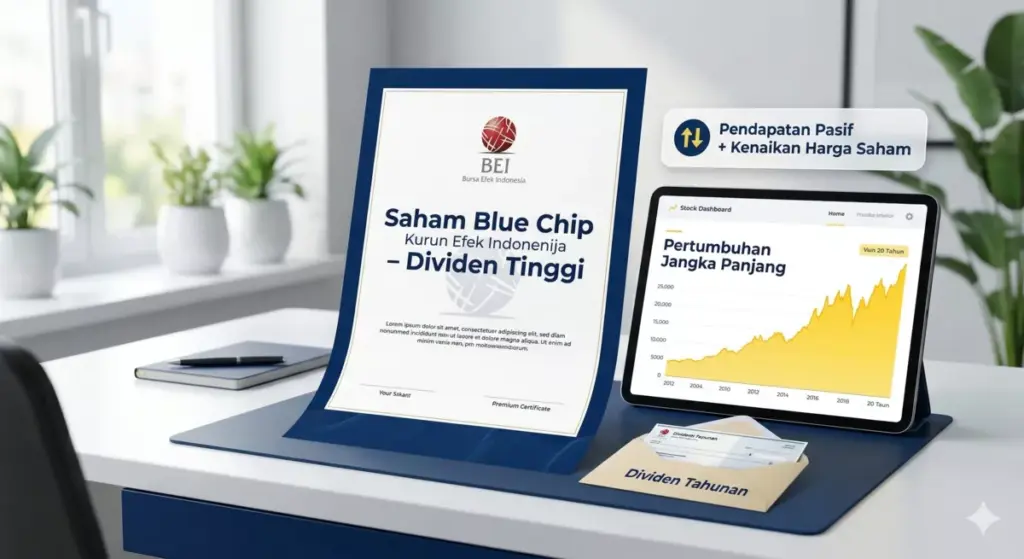 Saham blue chip dengan dividen tinggi sebagai instrumen investasi dana pensiun sumber pendapatan pasif jangka panjang