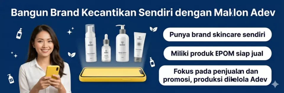 Infografis CTA bangun brand kecantikan sendiri dengan layanan maklon Adev Natural Indonesia