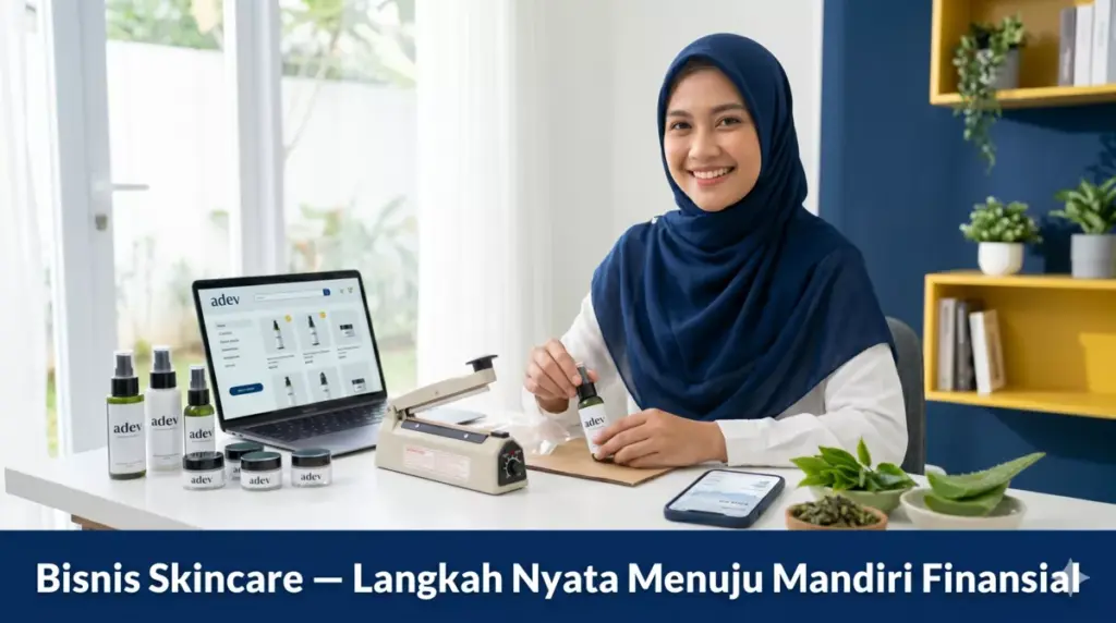 Wanita Indonesia berhijab membangun bisnis skincare dari rumah sebagai langkah menuju mandiri finansial