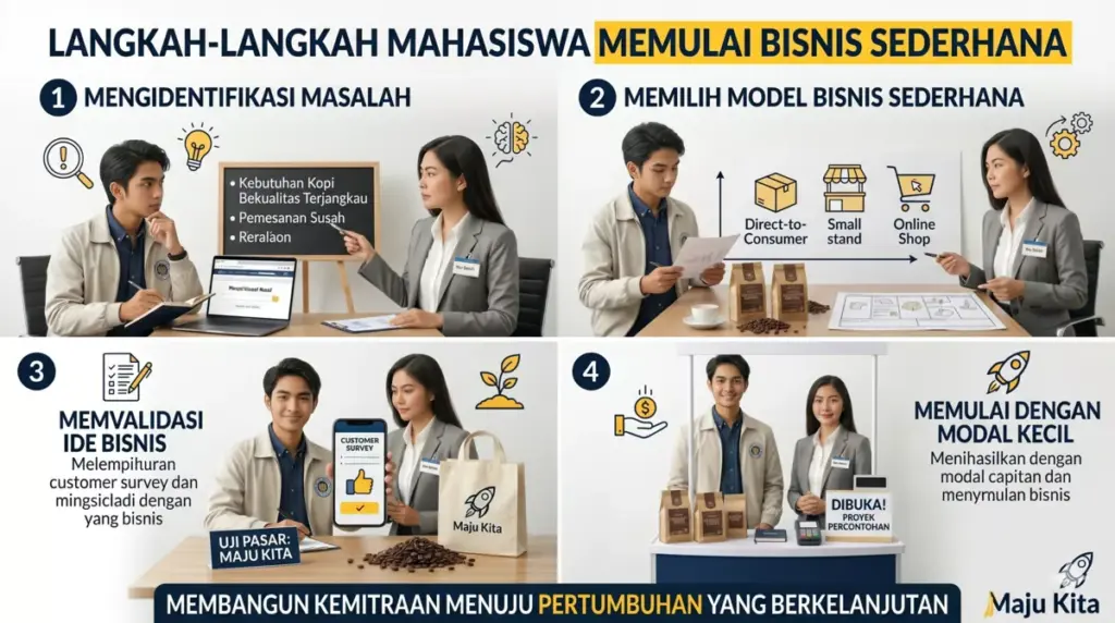Langkah memulai menjadi mahasiswa entrepreneur dari ide sampai validasi pasar.