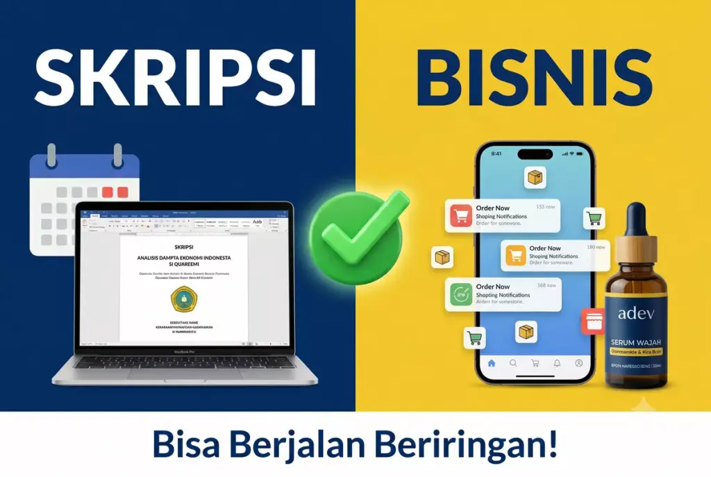 Infografis menunjukkan skripsi dan bisnis bisa berjalan bersamaan dengan manajemen waktu yang tepat