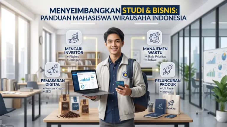 Mahasiswa entrepreneur membangun bisnis sambil kuliah, menarik perhatian investor dan dunia kerja.