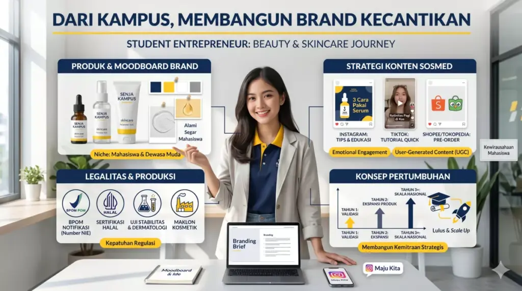 Mahasiswa membangun brand sendiri sejak kuliah dengan dukungan maklon.