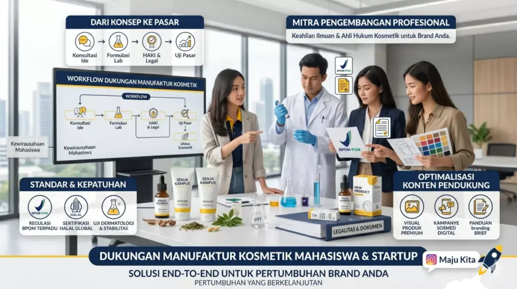 Perusahaan jasa maklon membantu mahasiswa entrepreneur memulai brand kosmetik.
