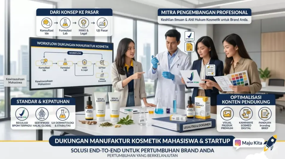 Perusahaan jasa maklon membantu mahasiswa entrepreneur memulai brand kosmetik. Perusahaan jasa maklon membantu mahasiswa entrepreneur memulai brand kosmetik.