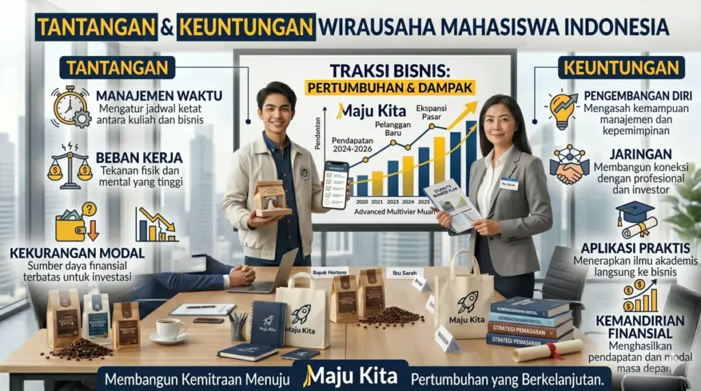 Mahasiswa entrepreneur tetap menghadapi tantangan manajemen waktu dan bisnis.
