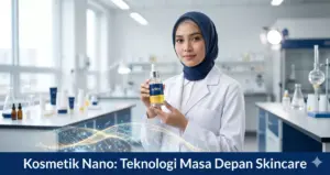 Ilmuwan kosmetik Indonesia memegang serum nano di laboratorium modern PT Adev Natural Indonesia