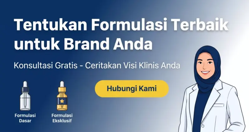 CTA banner konsultasi gratis tentukan formulasi terbaik untuk brand dokter ADEV
