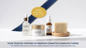 Produk kosmetik premium UMKM dengan badge BPOM Approved gratis 2026 di atas meja putih