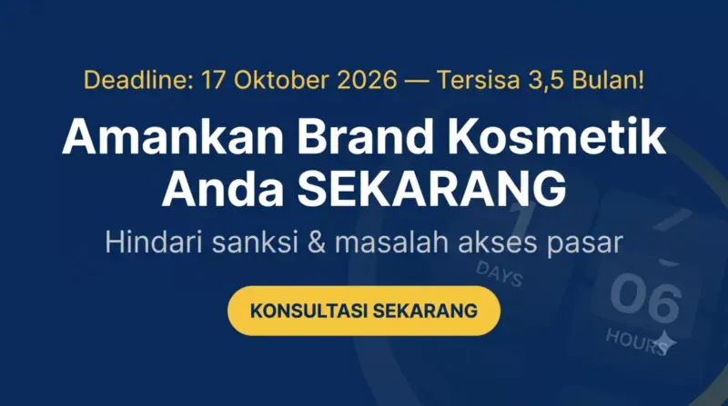 Banner urgensi deadline sertifikasi halal 17 Oktober 2026 dengan ajakan konsultasi sekarang